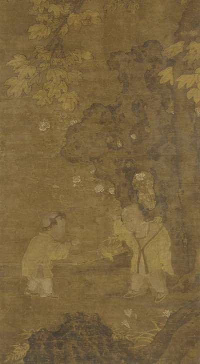Dwóch chłopców bawiących się lwem, XV-XVI w. autorstwa Ming Dynasty Chinese School
