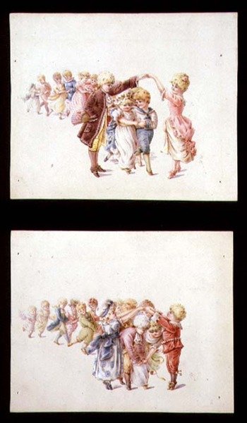 Impreza dziecięca, koniec XIX w. (akwarela na papierze) autorstwa Minnie Jackson
