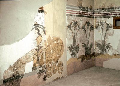 Sztuka minojska: „Kobieta z Lys”” Fresk z Akrotiri na Santorini. XVI w. p.n.e. Ateny, Narodowe Muzeum Archeologiczne autorstwa Minoan