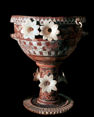 Sztuka minojska: krater z terakoty z dekoracjami z okresu protopalatiale (2100 do 1650 p.n.e.) autorstwa Minoan