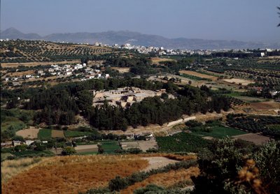 Sztuka minojska: widok całego pałacu króla Minosa w Cnossos (Knossos). 1600-1400 pne. Kreta autorstwa Minoan