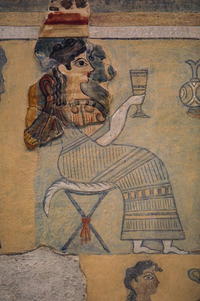 Fresk na obozowym stołku autorstwa Minoan