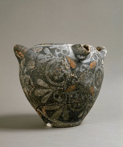 Sztuka grecka: ceramiczny słoik w stylu Camares. Z Cnossos. 1900-1700 pne. Heraklion, Muzeum Archeologiczne autorstwa Minoan