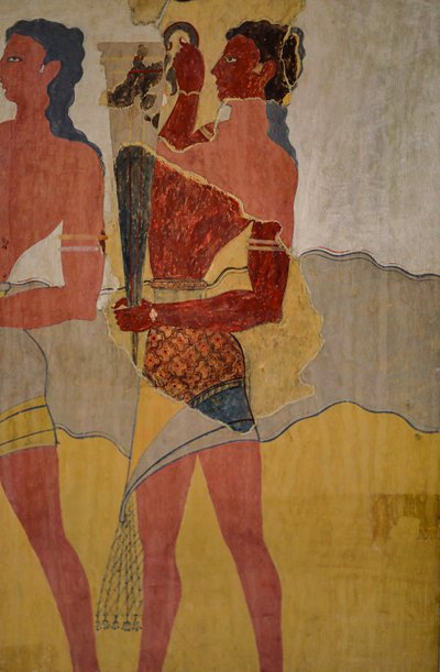 Rekonstrukcja fresku procesji autorstwa Minoan
