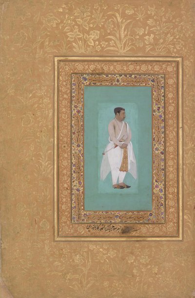 na odwrocie: Portret Raja Suraj Singh Rathor, odwrocie: Strona kaligrafii..., na odwrocie: koniec XVI wieku autorstwa Mir 