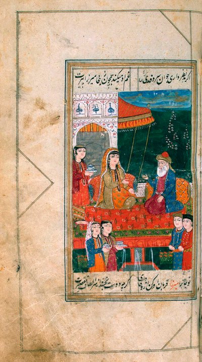 Miniatura z rękopisu Dywan, 1813 r. autorstwa Mirza Khan Kabuli.