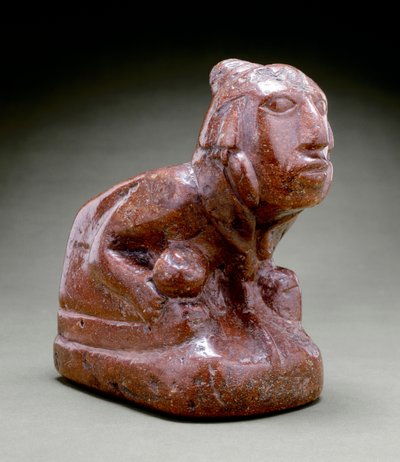 Fajka z wizerunkiem człowieka, Cahokia, 1000-1300 (boksyt) autorstwa Mississippian culture