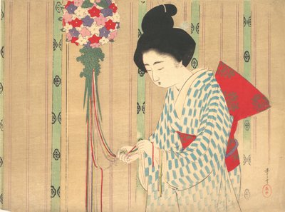 Kula ozdobna z kuchiego frontyspisu powieści, ca. 1906. autorstwa Mizuno Toshikata