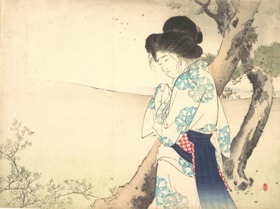 The Mad Woman of Yawata Yawata no kyojo from kuchie frontispiece of a novel, ca. 1905. autorstwa Mizuno Toshikata