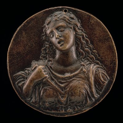 Lukrecja sama dźgająca nożem, koniec XV - początek XVI wieku. autorstwa Moderno