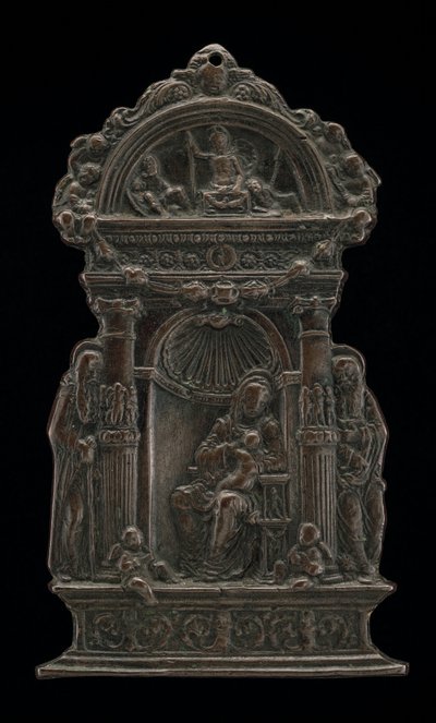 Madonna z Dzieciątkiem na tronie ze św. Antonim Opatem i św. Hieronima, 1490. autorstwa Moderno