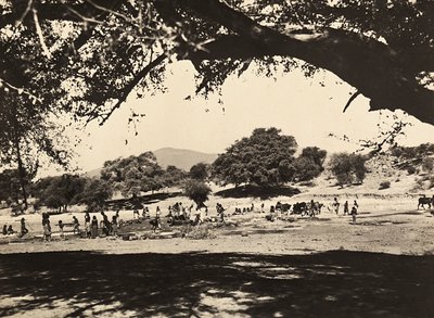 Budowanie imperium w epoce faszystowskiej: studnie w dolnej równinie, 09.05.1936 (zdjęcie czarno-białe) autorstwa Modestino Baldinetti