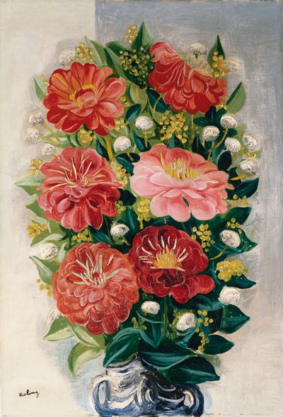 Kwiaty w wazonie (olej na płótnie) autorstwa Moise Kisling