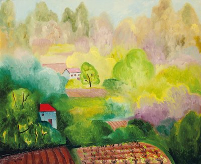 Krajobraz w Saint Tropez autorstwa Moise Kisling
