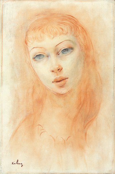 Portret kobiety (olej na płótnie) autorstwa Moise Kisling