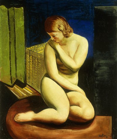 Akt kobiecy w pozycji siedzącej; Femme Nue Assise autorstwa Moise Kisling