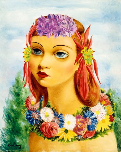 Kobieta z kwiatami autorstwa Moise Kisling