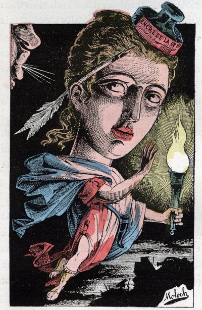 Alegoria prasy w XIX wieku autorstwa Moloch