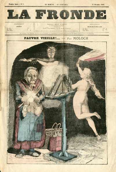 Okładka „La Fronde (1869-1870)”, numer 7, Kolor satyryczny autorstwa Moloch