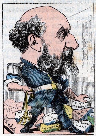 Portret Guillaume Victor Augier (1820-1889) Francuski dramaturg. autorstwa Moloch