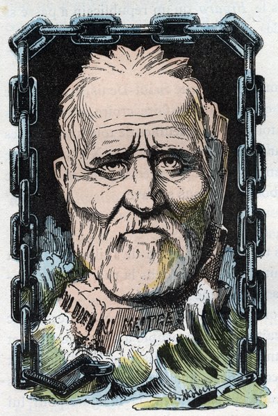 Portret Louis Auguste (Louis-Auguste) Blanqui (1805-1881), francuski teoretyk socjalistyczny i rewolucjonista. autorstwa Moloch