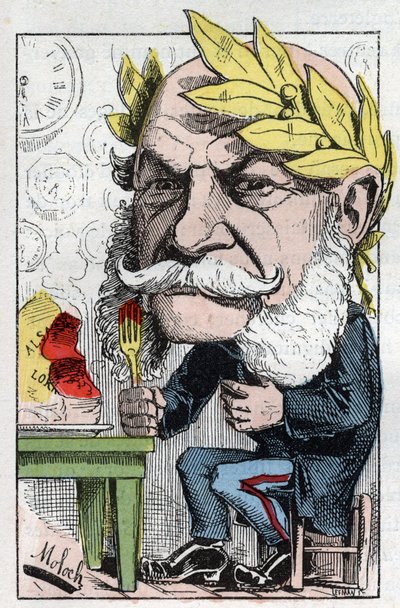Portret Wilhelma I (1797-1888), króla pruskiego i cesarza Niemiec w „Tombinoskopie” Touchatout, karykatura B. Molocha z 1882 (1849-1909). Prywatna kolekcja. autorstwa Moloch