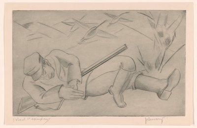 śpiący łowca autorstwa Mommie Schwarz (signed by artist)