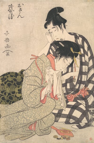 Niepocieszeni Kochankowie, ca. 1800. autorstwa Momokawa Shiko