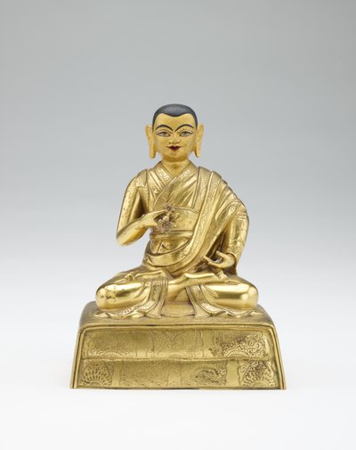 Dwunasty Dalajlama, Trinlay Gyatso, z częściowej grupy lamów i nauczycieli, połowa XIX wieku autorstwa Mongolian School