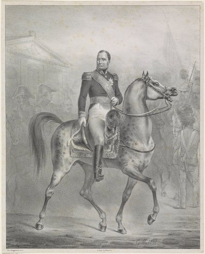 Portret konny Wilhelma I Fryderyka, króla Holandii autorstwa Monogrammist CM (Nederland)