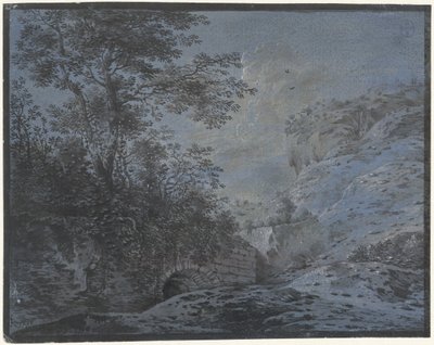 Wieczorny krajobraz z zarośniętymi ruinami autorstwa Monogrammist IAR of IAP