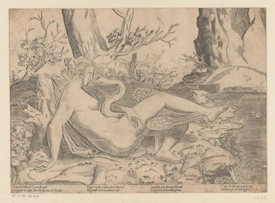 Leda i łabędź autorstwa Monogrammist IHS