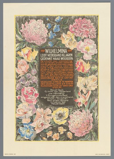 Wilhelmina od lat prowadzi w Holandii XL autorstwa Monogrammist JB (20e eeuw)