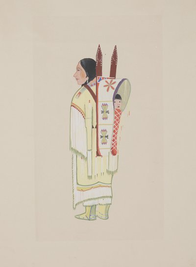 Kiowa Squaw, c.1934 (akwarela) autorstwa Monroe Tsatoke