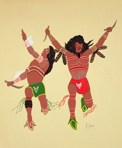 Kiowa Warriors (druk szablonowy) autorstwa Monroe Tsatoke