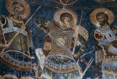 Święci Wojownicy, Aretas, Nestor i Niceta, 1407-18 autorstwa Morava School