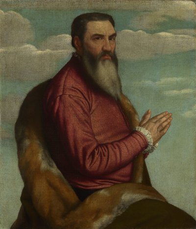 Modlący się mężczyzna z długą brodą, ok. 1545 autorstwa Moretto da Brescia