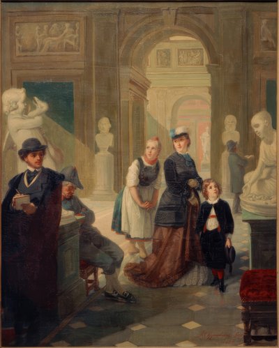 Zwiedzający muzeum autorstwa Moritz Daniel Oppenheim