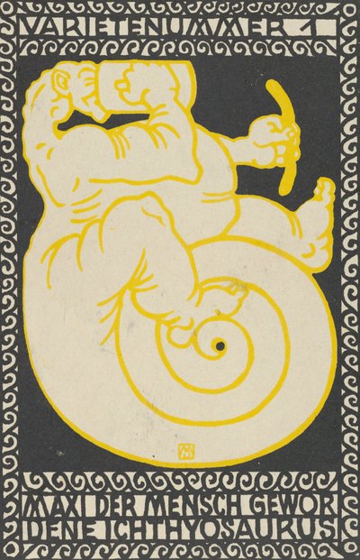 Odmiana Akt 1: Maxi Ichtiozaur Stał się Człowiekiem Odmiana Akt 1: Maxi der Mensch Gewor D..., 1907. autorstwa Moritz Jung