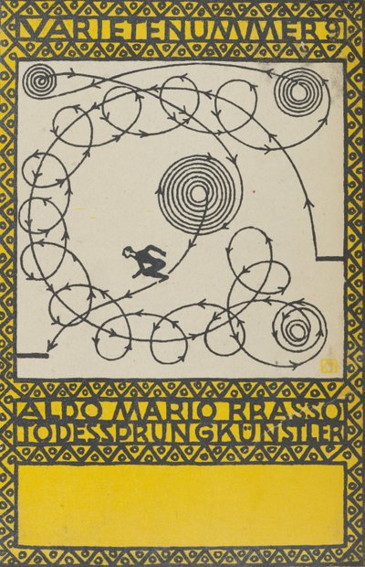 Variety Act 9: Aldo Mario Brasso, Artysta Skok Śmierci Varietenummer 9: Aldo Mario Bras..., 1907. autorstwa Moritz Jung
