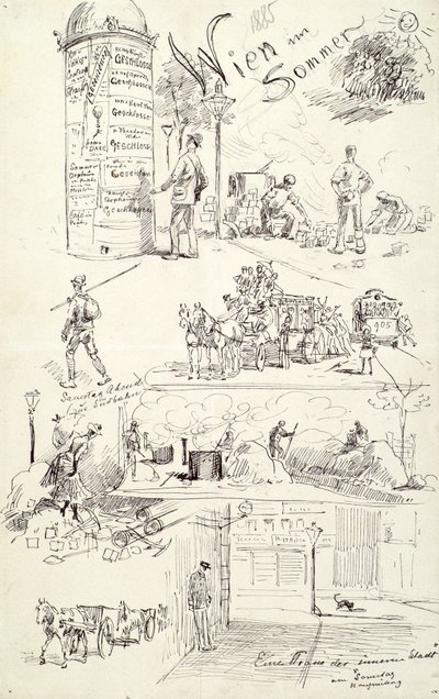 Typy wiedeńskie 1885 (Wiedeń latem) autorstwa Moritz Ledeli