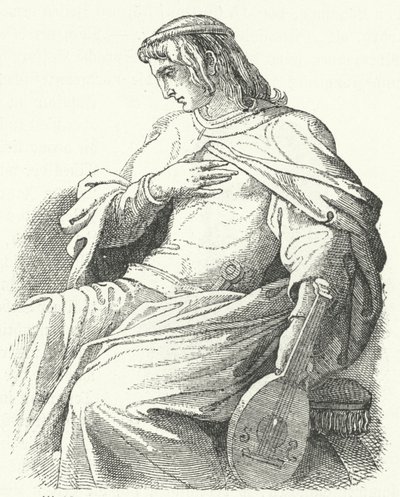 Wolfram von Eschenbach, niemiecki rycerz i poeta (grafika) autorstwa Moritz Ludwig von Schwind