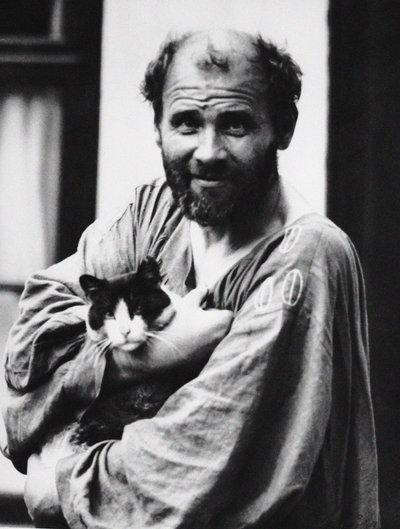 Gustav Klimt z kotem, 1911. autorstwa Moritz Nähr