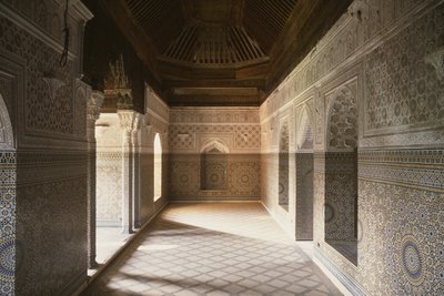 Widok wnętrza Kasbah Thamiel glaoui autorstwa Moroccan School