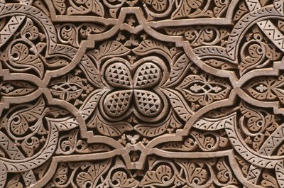 Kasbah of Thamiel glaoui, sztukaterie, detal (ceramika) autorstwa Moroccan School