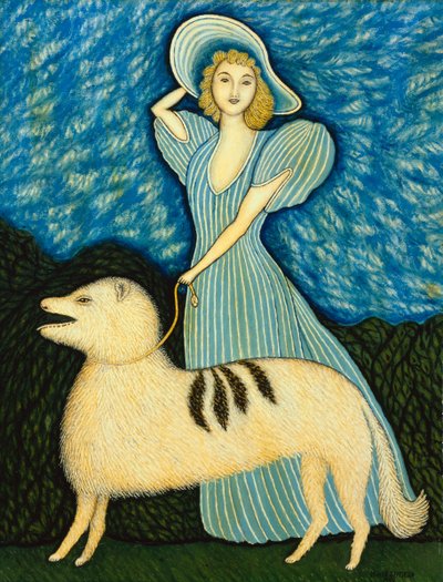 Dziewczyna z psem autorstwa Morris Hirshfield