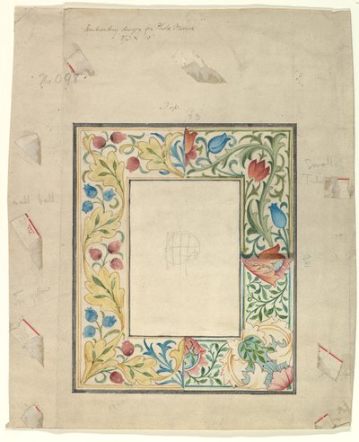 Projekt haftu na ramę, nr 098, po 1875 r. autorstwa Morris and Co