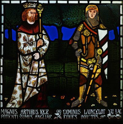 Król Artur i Sir Lancelot, 1862. autorstwa Morris and Co.