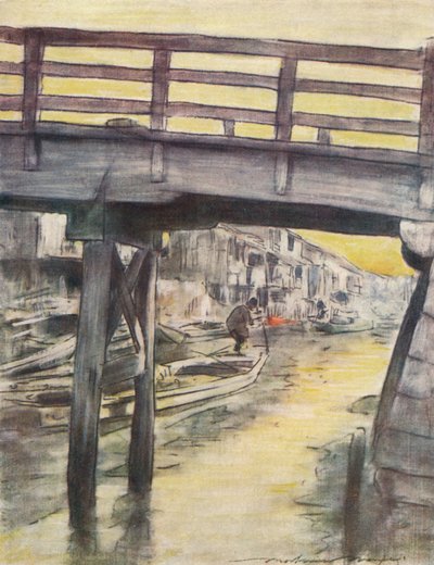 „Kanał w Osace”, c1887, 1901 autorstwa Mortimer L Menpes