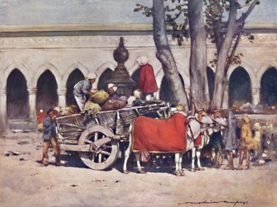 „Scena poza dworcem kolejowym podczas Delhi Durbar”, 1903 autorstwa Mortimer L Menpes